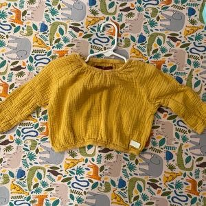 seven for all man kind Baby Girl Mustard yellow long sleeve top